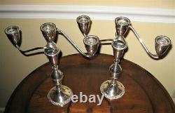 Pair of Vintage Duchin Creations Sterling Weighted Candelabra Candle sticks