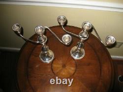 Pair of Vintage Duchin Creations Sterling Weighted Candelabra Candle sticks