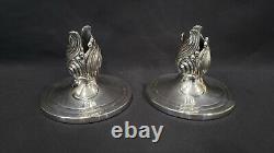Pair of Vintage Durham Solid Sterling Silver Art Nouveau Style Candle Holders