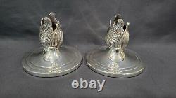 Pair of Vintage Durham Solid Sterling Silver Art Nouveau Style Candle Holders