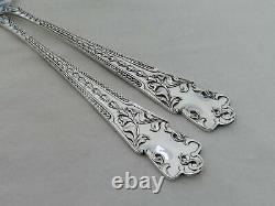 Pair of Vintage English Sterling Silver Large Beautiful Serving Spoons KL-9