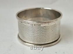 Pair of Vintage English Sterling Silver Napkin Rings, blank cartouches, d. 1958