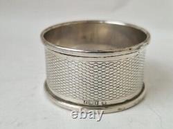 Pair of Vintage English Sterling Silver Napkin Rings, blank cartouches, d. 1958