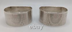 Pair of Vintage English Sterling Silver Napkin Rings, dated 1946