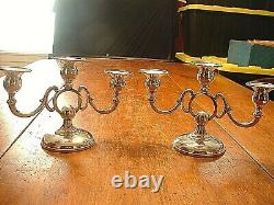 Pair of Vintage Fisher Sterling Weighted Arts & Crafts Candelabra's