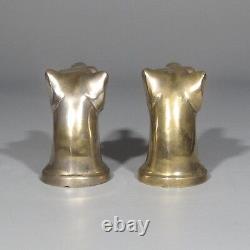 Pair of Vintage French Handles, Dog's Head, Chrome Plating