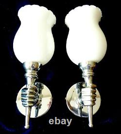 Pair of Vintage French Sconces Torch in a Hand by Maison Jansen Paris