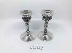 Pair of Vintage Georg Jensen Grape Candlesticks