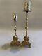 Pair Of Vintage Gilt Brass Italian Candle Holders