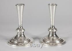 Pair of Vintage Gorham Silver Plate Convertible 3 Arm Candelabras Candlesticks