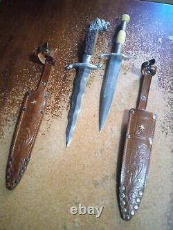 Pair of Vintage Guttmann Cutlery Daggers. With Leather Sheaths