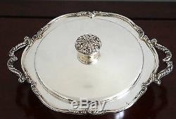 Pair of Vintage Hallmarked Silver Plated Serving Dishes or Platters with Lid