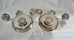 Pair of Vintage Hand-Wrought MCM Solid Sterling Silver Candelabras Mexico