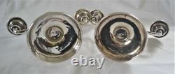Pair of Vintage Hand-Wrought MCM Solid Sterling Silver Candelabras Mexico