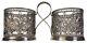 Pair Of Vintage Handmade Russian 875 Filigree Silver Tea Cup Holders