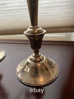 Pair of Vintage International Sterling Silver Candle Stick Holders 12 Tall
