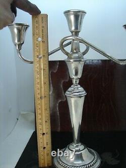 Pair of Vintage International Sterling Silver Weighted Candelabra Candlesticks