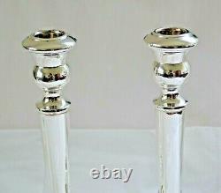 Pair of Vintage Italian Hand-Wrought 800 Silver (80%) Tall Candlesticks