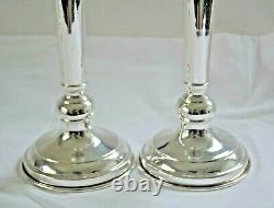 Pair of Vintage Italian Hand-Wrought 800 Silver (80%) Tall Candlesticks