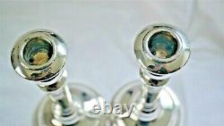 Pair of Vintage Italian Hand-Wrought 800 Silver (80%) Tall Candlesticks