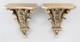 Pair Of Vintage Italian Silver & Gold Gilt Resin Wall Brackets Shelves 9h