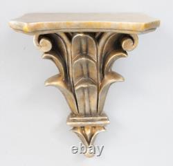 Pair of Vintage Italian Silver & Gold Gilt Resin Wall Brackets Shelves 9H