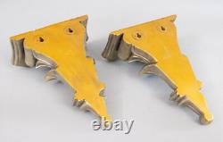Pair of Vintage Italian Silver & Gold Gilt Resin Wall Brackets Shelves 9H