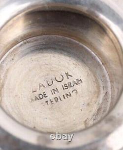Pair of Vintage Judaica Zadok Israel Sterling Silver Shabbat Candlestick 5.5