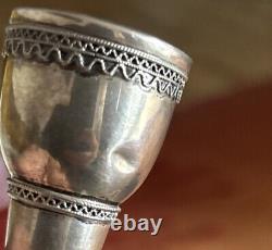 Pair of Vintage Judaica Zadok Israel Sterling Silver Shabbat Candlestick 5.5