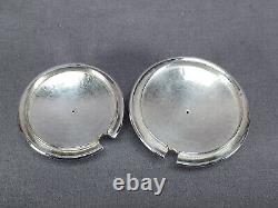 Pair of Vintage Korean 99% Silver Cloisonne Enamel Ducks Flowers Condiment Jars