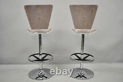 Pair of Vintage Mid Century Modern Lucite Swivel Bar Stool Chair by Haziza