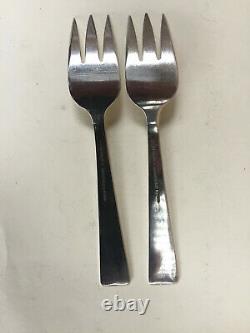 Pair of Vintage Modernist ALLAN ADLER Starlit Hand Hammered SALAD FORKS