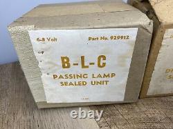 Pair of Vintage NOS B-L-C Driving Lamp Sealed Unit 6 Volt Headlight Bulbs 929911