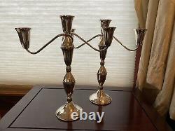 Pair of Vintage Raimond Sterling Silver Candle Stick Holders 12 Tall