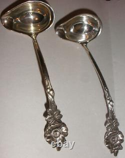 Pair of Vintage Reed & Barton Sterling Silver Harlequin cream ladle