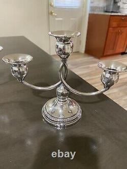 Pair of Vintage Revere Silversmiths Weighted Sterling Double Candelabras No Res
