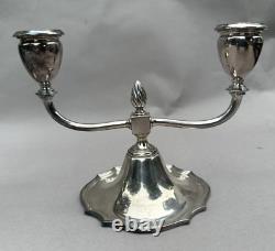 Pair of Vintage Silver Plate 2 Light Candelabra Candlesticks