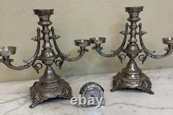 Pair of Vintage Silver Plated Candelabras