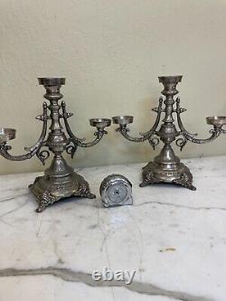 Pair of Vintage Silver Plated Candelabras