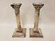 Pair Of Vintage Silver Plated Corinthian Column Style Ornate Candlesticks