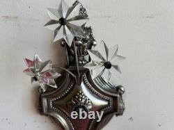 Pair of Vintage Silver Plated Crystal Wall Sconces Restored