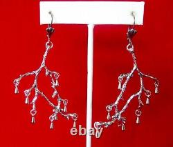 Pair of Vintage Silver Tone Branch Earrings/Boho/Hippie/Shabby Chic