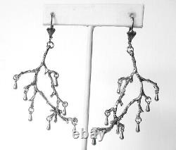 Pair of Vintage Silver Tone Branch Earrings/Boho/Hippie/Shabby Chic