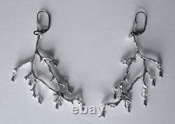 Pair of Vintage Silver Tone Branch Earrings/Boho/Hippie/Shabby Chic