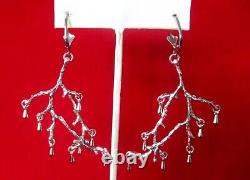 Pair of Vintage Silver Tone Branch Earrings/Boho/Hippie/Shabby Chic