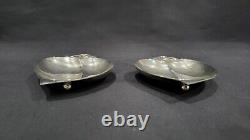 Pair of Vintage Small Tiffany & Co. Sterling Silver Leaf Footed Dishes, 73.2 g