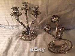 Pair of Vintage Solid Silver Candelabras with Renaissance Style Dolphins