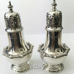 Pair of Vintage Solid Sterling Silver Hallmarked Salt & Pepper Pots