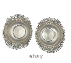 Pair of Vintage Stamped Silver Bon Bon Dishes, 80 Grams