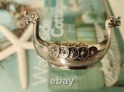 Pair of Vintage Sterling. 925 David Argentum Nordic Ship Salts